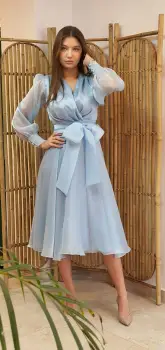 Rochie de cazie bleu din organza imagine