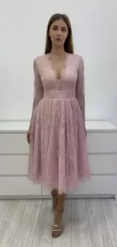 Rochie de ocazie din dantela cu croiala in clos imagine