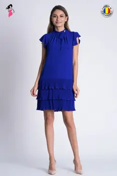 Rochie de ocazie vaporoasa croita drept imagine