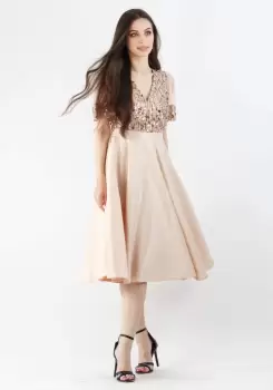 Rochie eleganta clos cu paiete in partea superioara imagine