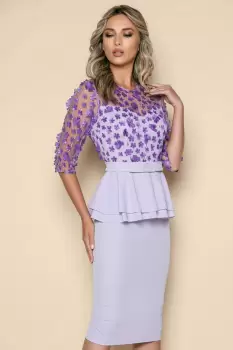 Rochie eleganta cu broderie florala 3D imagine