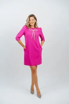 Rochie eleganta cu croiala in A si buzunare laterale imagine