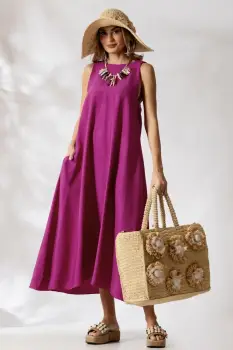 Rochie eleganta de zi mov din vascoza imagine