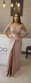 Rochie eleganta din tafta cu broderie pretioasa imagine