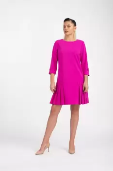 Rochie eleganta fucsia cu croiala in A imagine
