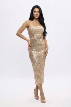 Rochie eleganta midi din tafta si broderie pretioasa imagine