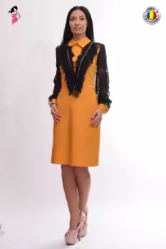 Rochie LaDonna eleganta clos cu dantela la brate si bust imagine