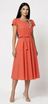 Rochie midi corai din rayon imagine