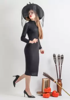 Rochie midi din tricot cu model impletit imagine