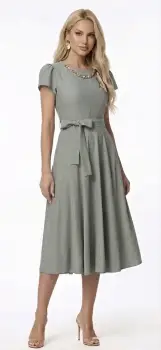 Rochie vaporoasa de zi cu croiala in clos imagine