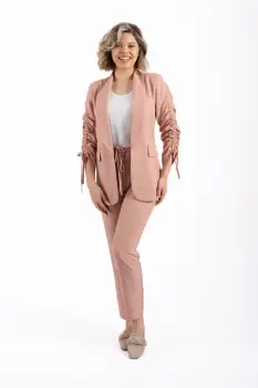 Sacou dama casual roz prafuit imagine