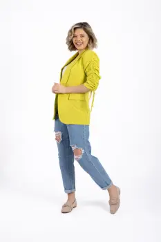 Sacou dama din vascoza cu snur la maneci imagine