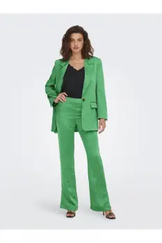 Sacou dama verde cu croiala lejera si inchidere cu un nasture imagine