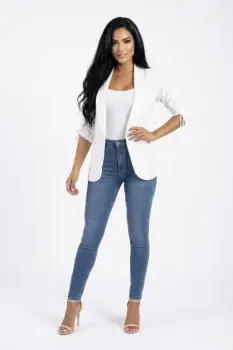 Sacou din vascoza de culoare alba imagine