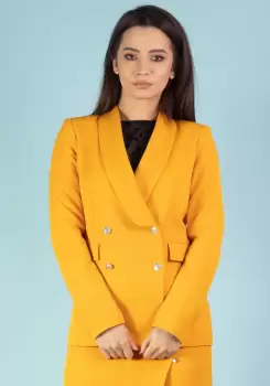 Sacou galben cu doua randuri de nasturi imagine