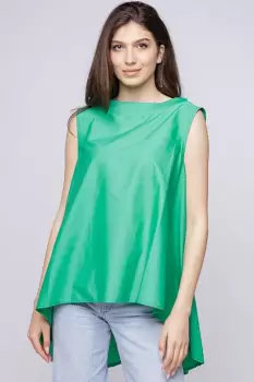 Bluza ampla verde din bumbac imagine