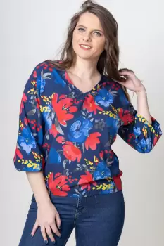 Bluza din vascoza cu imprimeu floral imagine