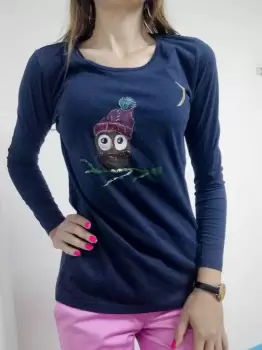 Bluza pictata manual,cu bufnita imagine