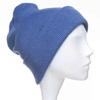 Caciula model clasic tricotat, dublata in interior, albastru jeans imagine