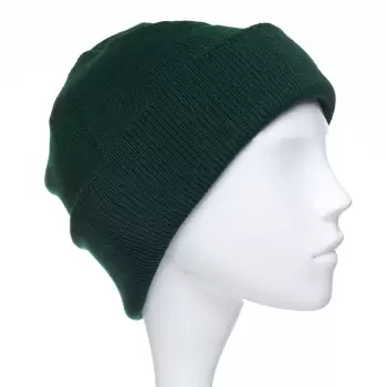 Caciula model clasic tricotat, dublata in interior, verde inchis imagine