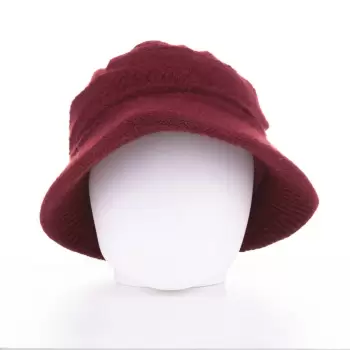 Caciula stil palarie bordo cu bor si decoratiune laterala argintie, captusita in interior imagine