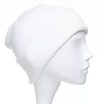 Caciula unisex model clasic tricotat, dublata in interior, alba imagine