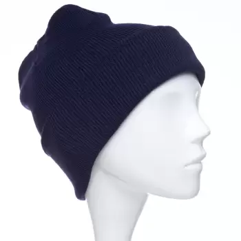 Caciula unisex model clasic tricotat, dublata in interior, bleumarin imagine