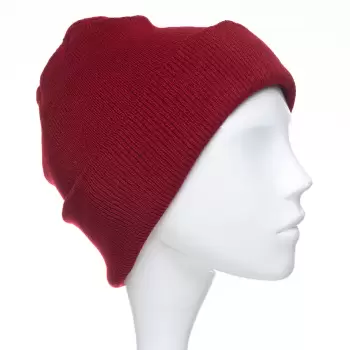 Caciula unisex model clasic tricotat, dublata in interior, rosu inchis imagine