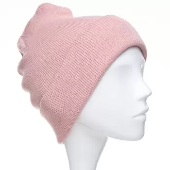 Caciula unisex model clasic tricotat, dublata in interior, roz prafuit imagine