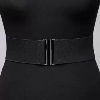 Curea lata neagra din material elastic - 6 cm imagine