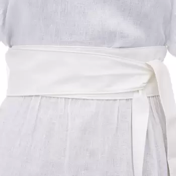 Curea lata petrecuta alba din piele ecologica imagine