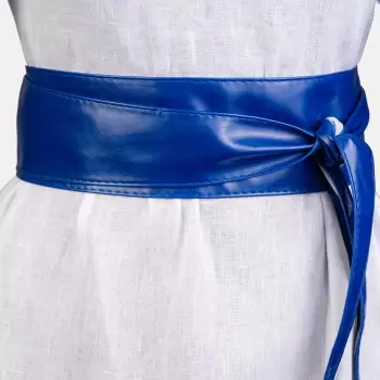 Curea lata petrecuta albastru din piele naturala imagine