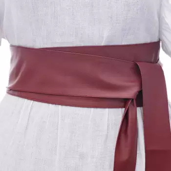 Curea lata petrecuta bordo din piele naturala imagine