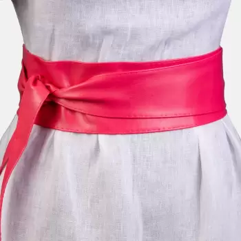 Curea lata petrecuta fucsia din piele ecologica imagine