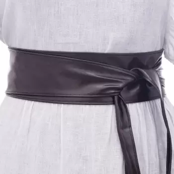 Curea lata petrecuta maron inchis din piele ecologica imagine