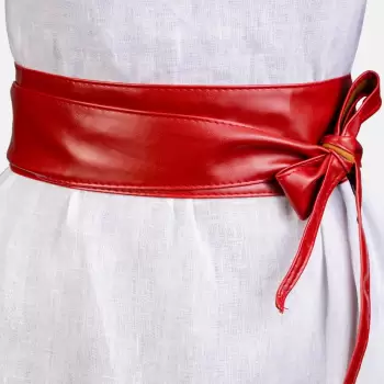 Curea lata petrecuta rosu inchis din piele ecologica imagine