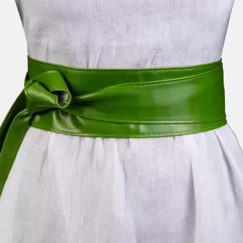 Curea lata petrecuta verde din piele ecologica imagine