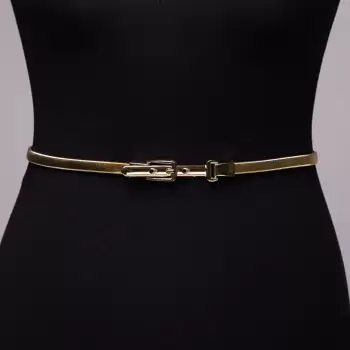 Curea metalica catarama 3 gauri aurie imagine