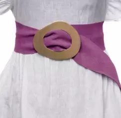 Curea mov deschis din piele intoarsa naturala cu latime de 8 cm, catarama aurie neregulata imagine