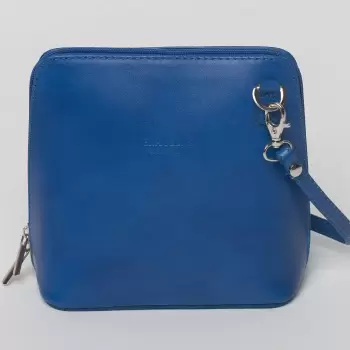 Geanta crossbody, albastra, din piele naturala imagine