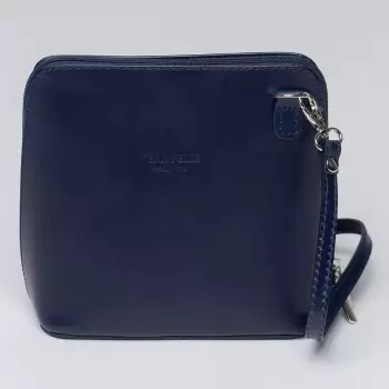 Geanta crossbody, bleumarin din piele naturala imagine