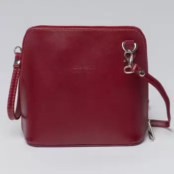 Geanta crossbody, bordo, din piele naturala imagine