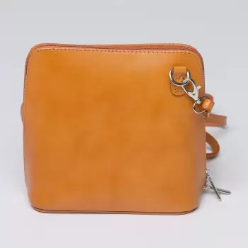 Geanta crossbody, camel, din piele naturala imagine