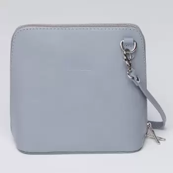 Geanta crossbody, gri deschis, din piele naturala imagine