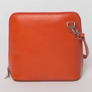 Geanta crossbody, portocalie, din piele naturala imagine