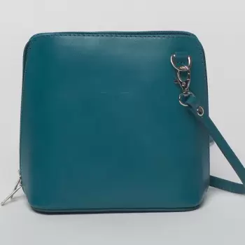 Geanta crossbody, turcoaz, din piele naturala imagine