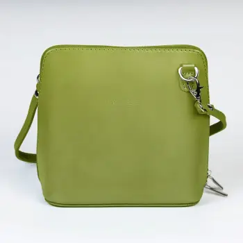 Geanta crossbody, verde oliv, din piele naturala imagine
