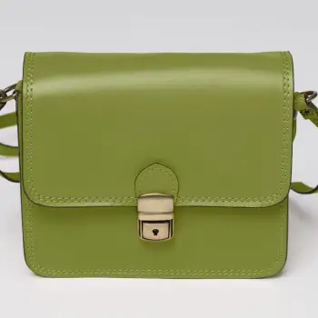 Geanta crossbody verde oliv din piele naturala tip postas imagine
