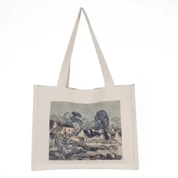 Geanta de umar din material textil cu imprimeu inspirat dintr-o pictura in tuse albastre a lui Van Gogh imagine