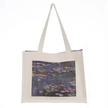 Geanta de umar din material textil cu imprimeu Nuferii lui Claude Monet imagine